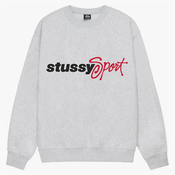 Stussy Sport Script Crew Ash Heather