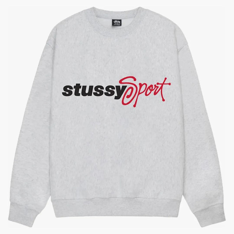 Stussy Sport Script Crew Ash Heather