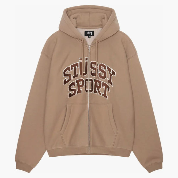 Stussy Sport Zip Hoodie Tan