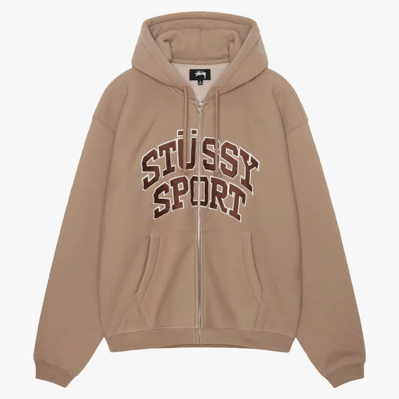 Stussy Sport Zip Hoodie Tan