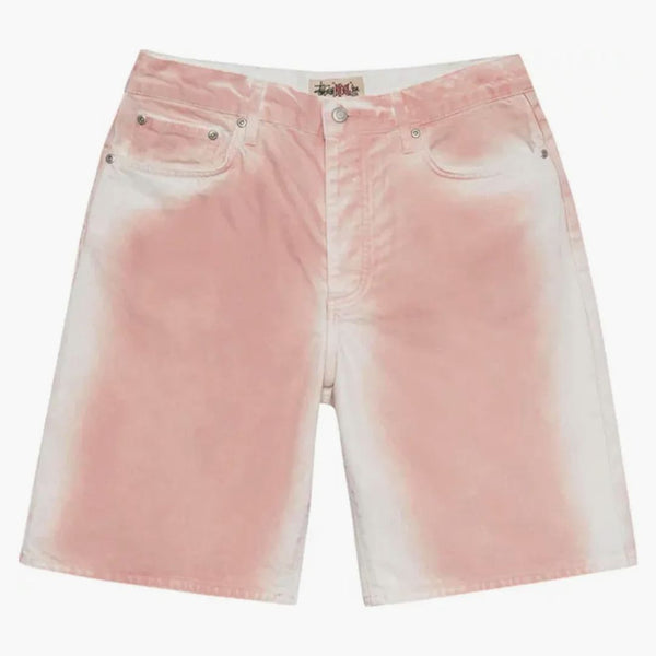 Stussy spray tinte grande ol 'pantalones cortos de rosa descolorido