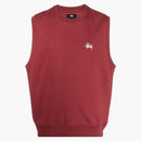 Stussy Stock Fleece Vest Washed Burgundy