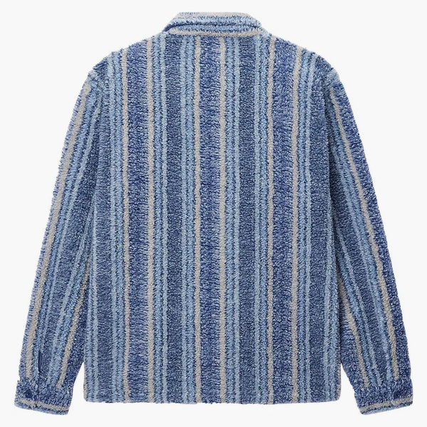Stussy Stripe Sherpa Shirt Blue