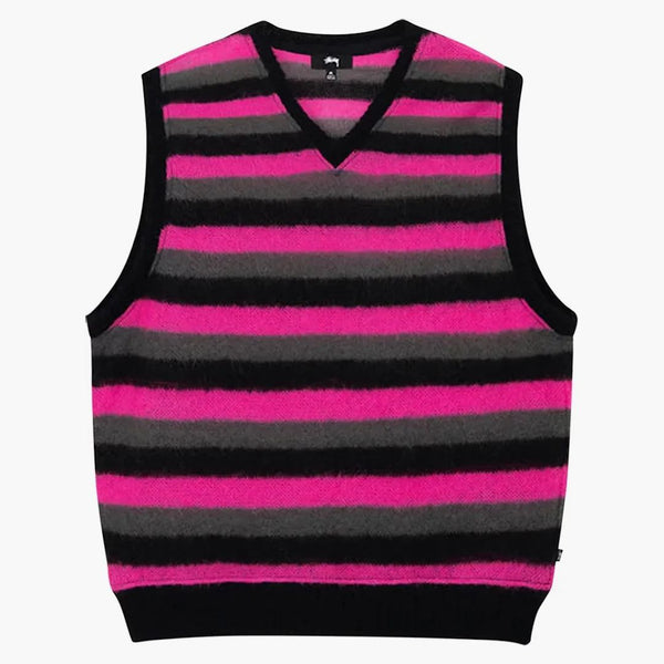 Stussy Striped Svetr vesta růžová