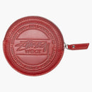Stussy Surf Dot Leather Pouch Fire Red