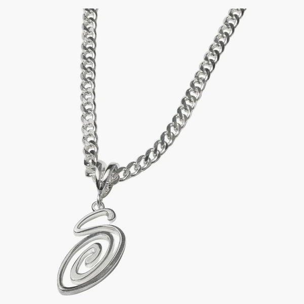 Stussy Swirly S Sterling Silver Chain Silver