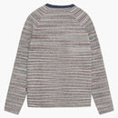 Stussy Textured Knit Contrast Collar Crew Grey Multi