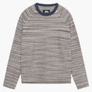 Stussy Textured Knit Contrast Collar Crew Grey Multi