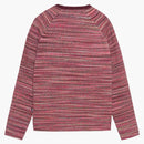 Stussy Textured Knit Contrast Collar Crew Red Multi