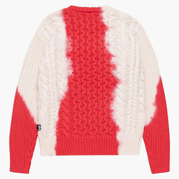 Stussy Tie Dye Fisherman svetr červená