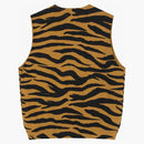 Stussy Tiger Printed Sweater Vest Mustard
