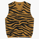Stussy Tiger Printed Sweater Vest Mustard