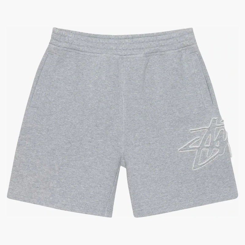 Stussy Tonal Applique Fleece Short Gray Heather