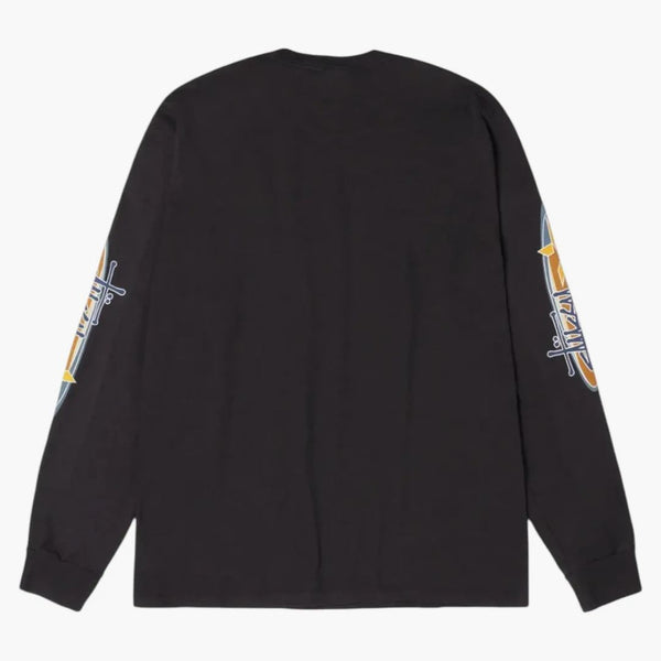 Stussy Two Star L/s Pigment Dyed Tee Faded Black