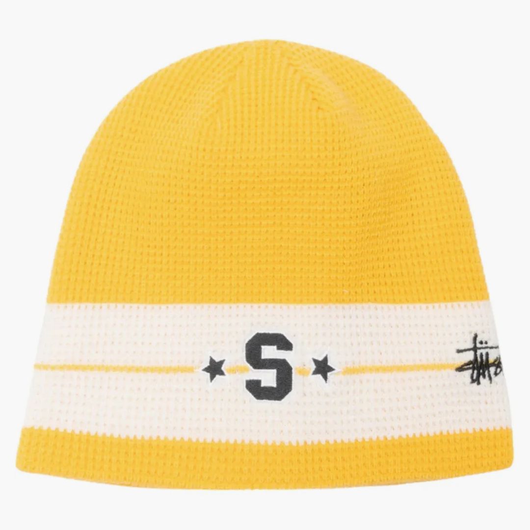 【STUSSY】Helvetica Sport Skullcap Gold HELVETICAUVSKULLCAP-