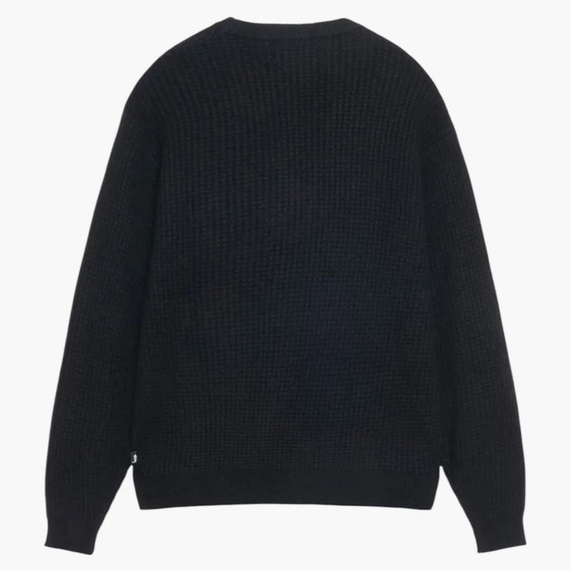 Stussy Waffle Pletení Cashmere Crew Black