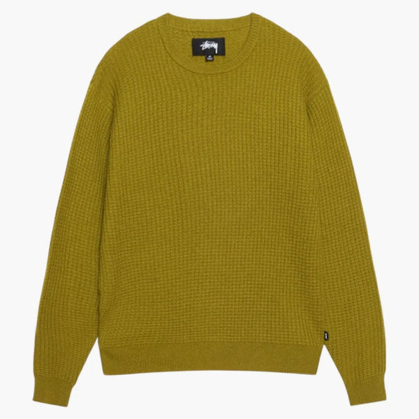 Stussy Waffle Knit Cashmere Crew Moss