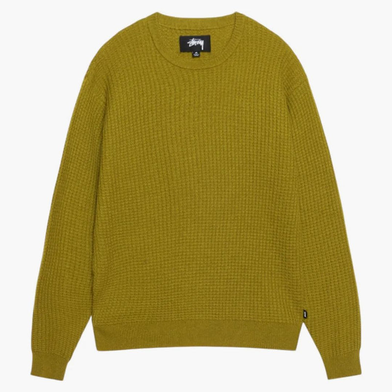 Stussy Waffle Pletení Cashmere Crew Moss