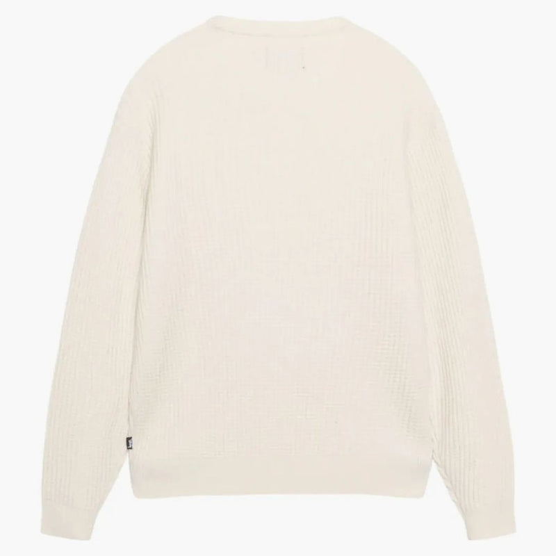 Stussy Waffle Pletení Cashmere Crew Natural