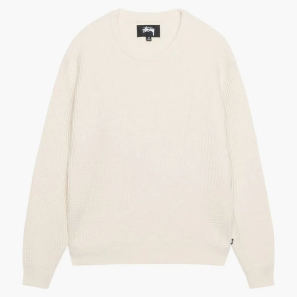 Stussy Waffle Knit Cashmere Crew Natural