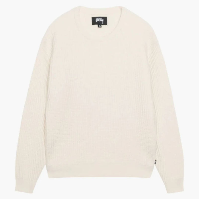 Stussy Waffle Pletení Cashmere Crew Natural