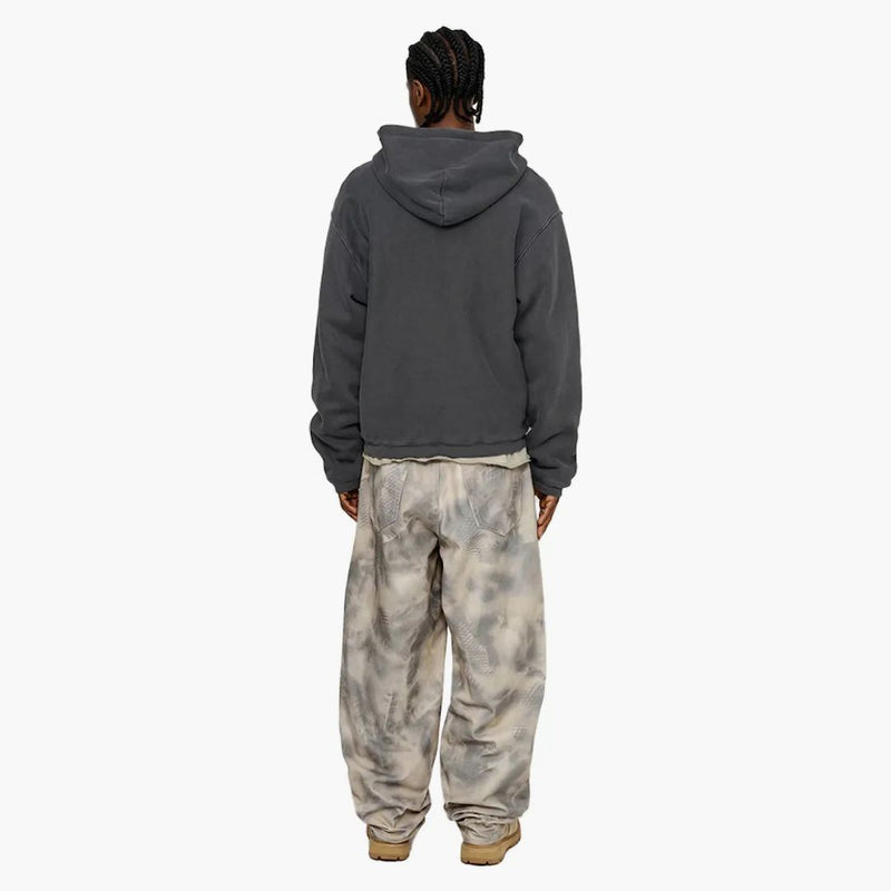 Stussy Waffle lemovaná zip mikina černá