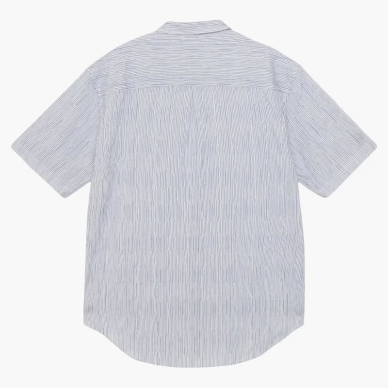 Camisa de rayas ondulada de Stussy White/Blue Stripes
