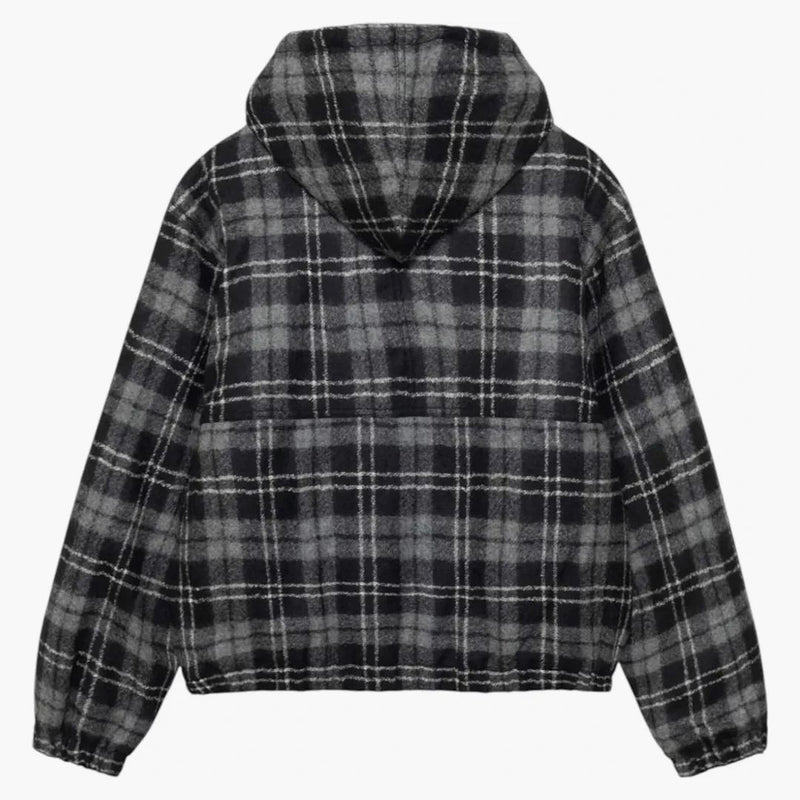 Stussy Wool Plaid Work Jacket Charcoal