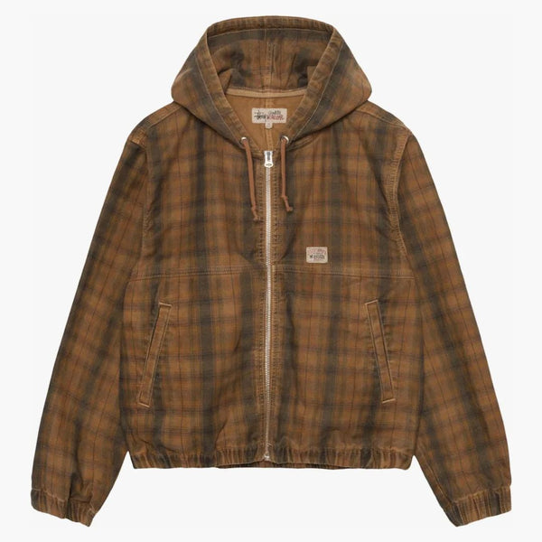 Stussy Unlined Plaid Work Jacket Brown