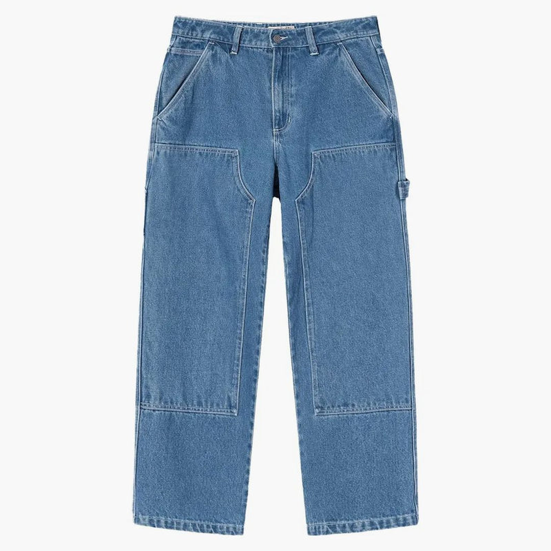 Stussy work pantalon denim spălat albastru
