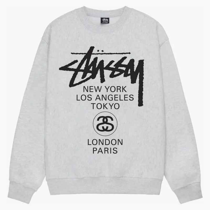 Stussy World Tour CreWneck Ash Heather