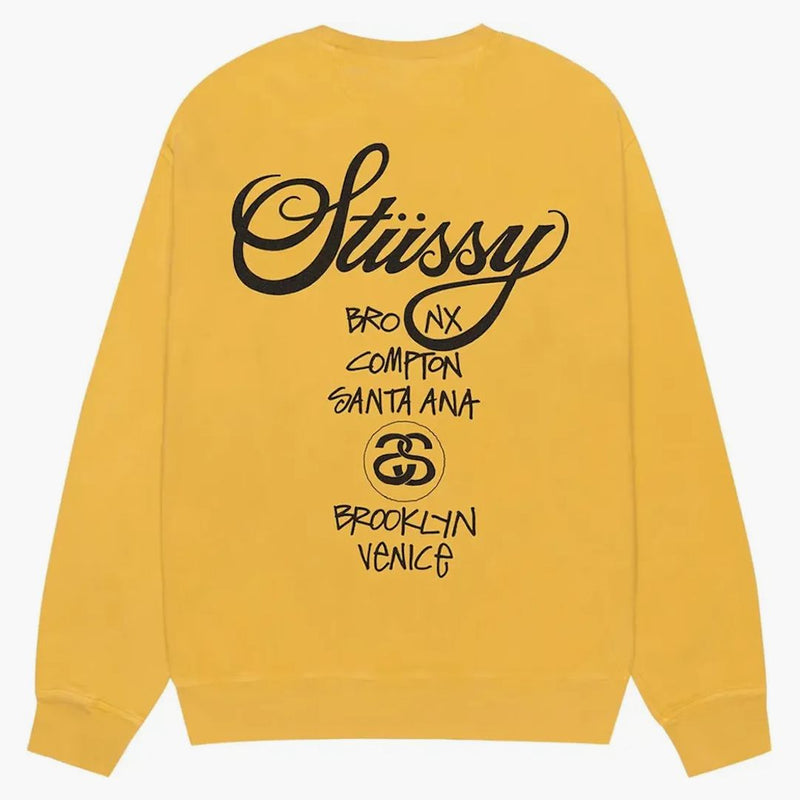 Stussy World Tour Pigment obarvená posádka med
