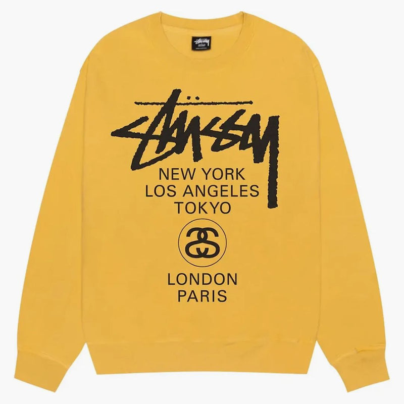 Stussy World Tour Pigment obarvená posádka med