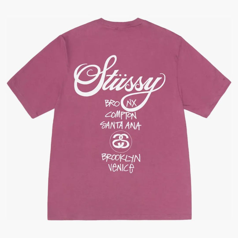 Stussy World Tour T-Shirt Berry