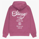 Stussy World Tour Zip Hoodie Berry