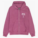 Stussy World Tour Zip Hoodie Berry