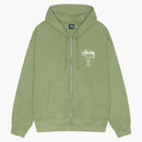 Stussy World Tour Zip Hoodie Moss