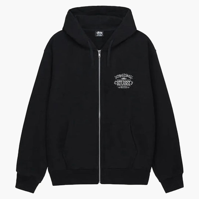 Stussy Worldwide Zip Hoodie Black