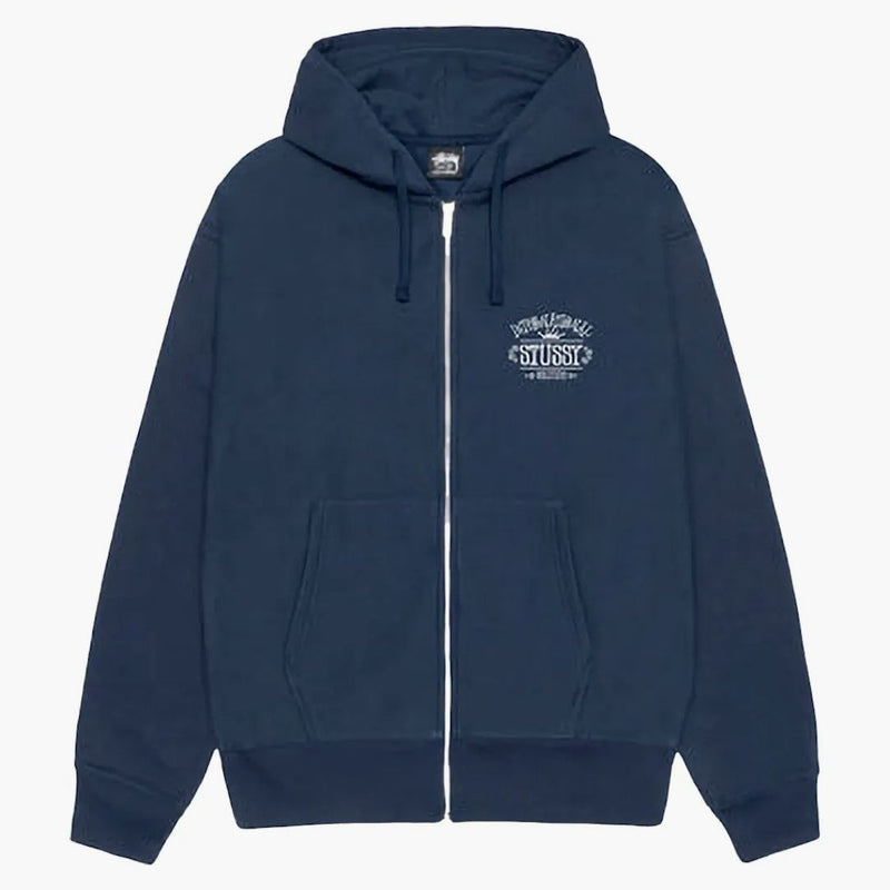Stussy Worldwide Zip Hoodie Navy