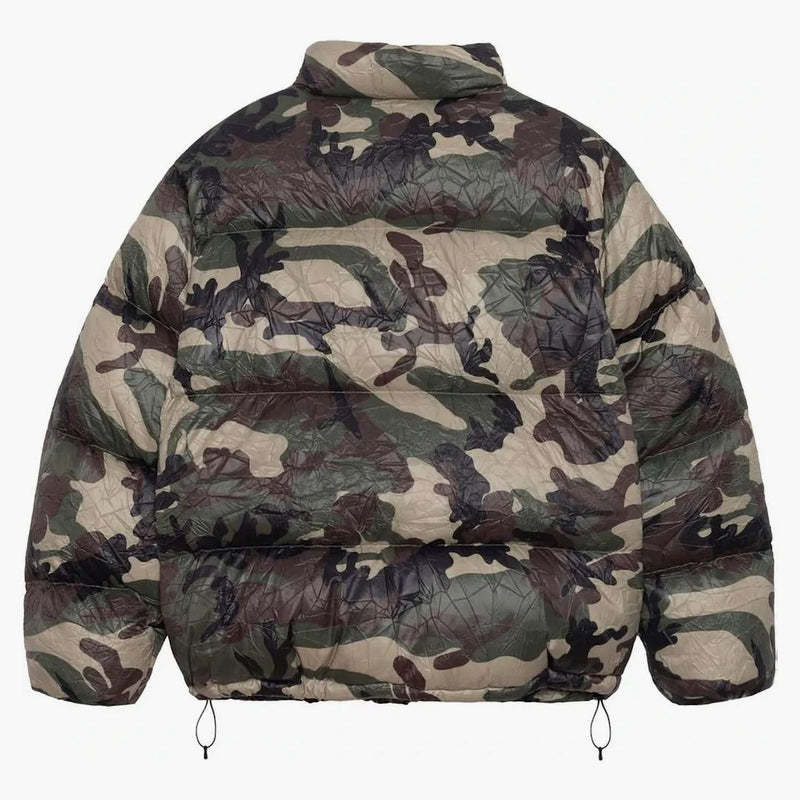 Stussy Wrinkled Nylon Down buffer Jacket Woodland Camo