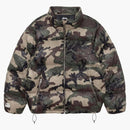 Stussy Wrinkled Nylon Down Puffer Jacket Woodland Camo
