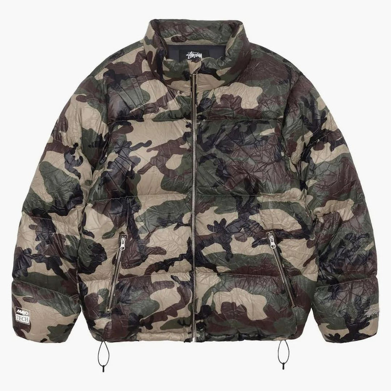 Stussy Wrinkled Nylon Down buffer Jacket Woodland Camo