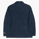 Stussy Wrinkled Stripe Double-Breasted Blazer Navy