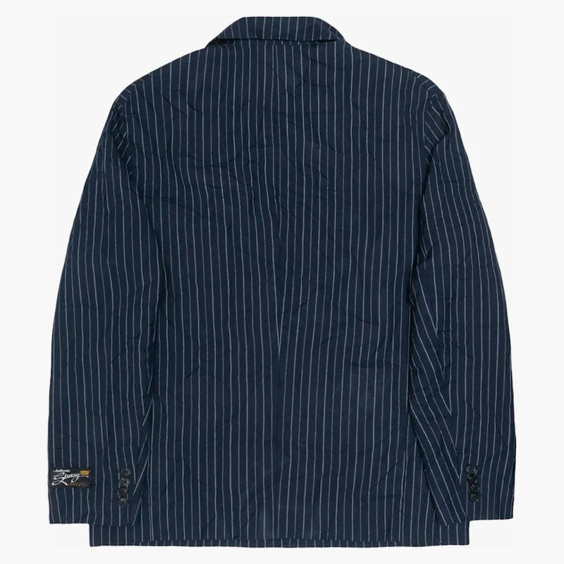 Stussy steril cu fâșie cu sânul dublu-blazer marin