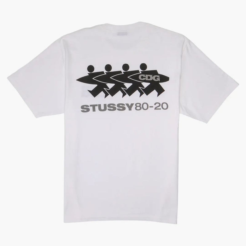 Stussy x CDG Surfman tričko bílé