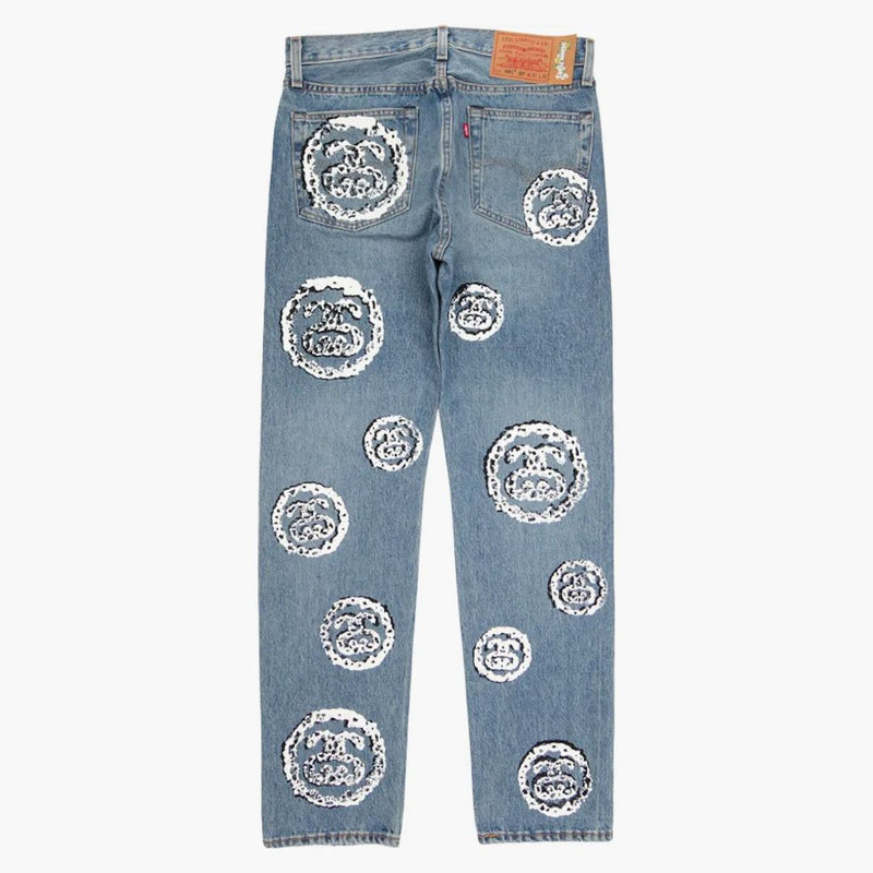Stussy X denim tårar 501 jean indigo