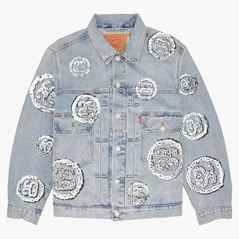 Stussy X denim tårar typ 2 jacka indigo