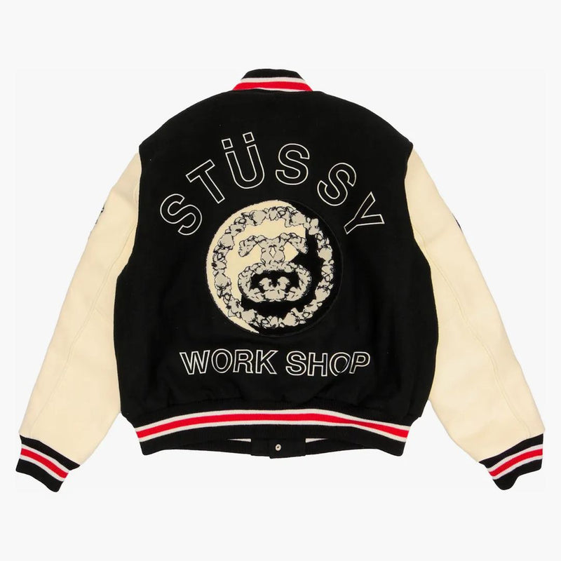 Stussy X Denim Tears X Our Legacy TTL Varsity Jacket Black/White