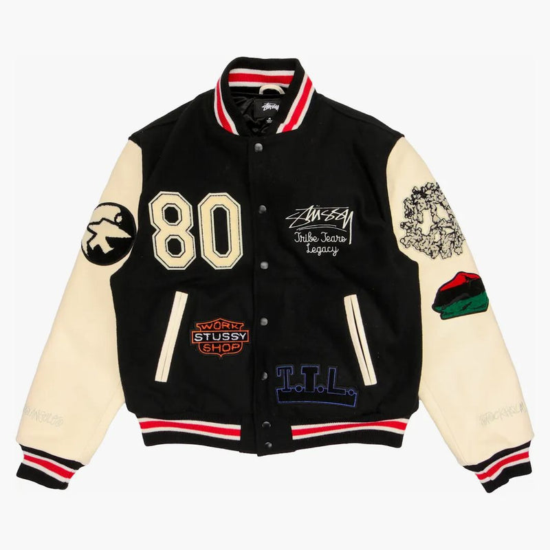 Stussy X Denim Tears X Our Legacy TTL Varsity Jacket Black/White