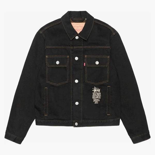 Stussy X Levi's Crispy Rinse Trucker Jacket Black/brown